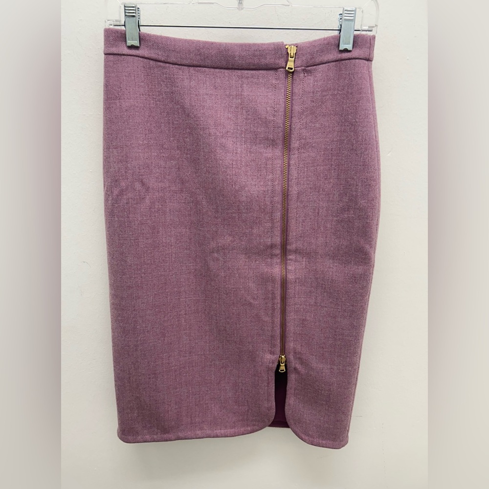 J. Crew 100% Wool Mauve Pencil Skirt with Zipper